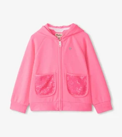 Online Hatley Girls Pink Neon Raglan Hoodie