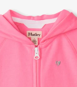 Online Hatley Girls Pink Neon Raglan Hoodie