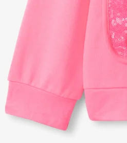 Online Hatley Girls Pink Neon Raglan Hoodie