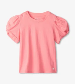 New Hatley Girls Pink Sachet Twisted Sleeve Tee