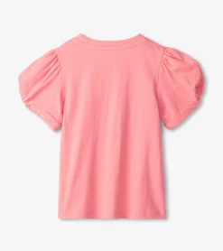 New Hatley Girls Pink Sachet Twisted Sleeve Tee