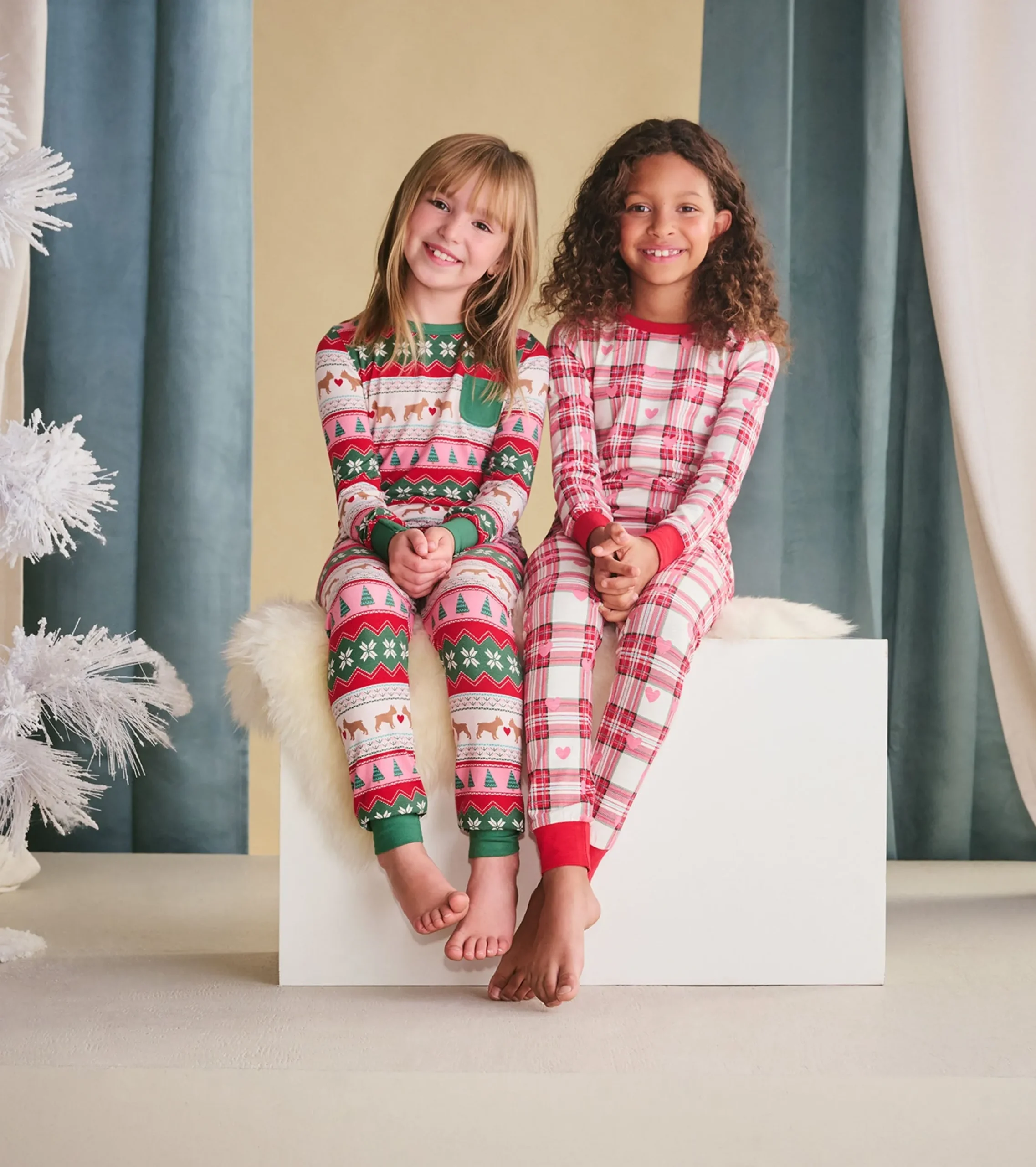 Sale Hatley Girls Plaid Hearts Pajama Set
