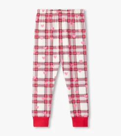 Sale Hatley Girls Plaid Hearts Pajama Set
