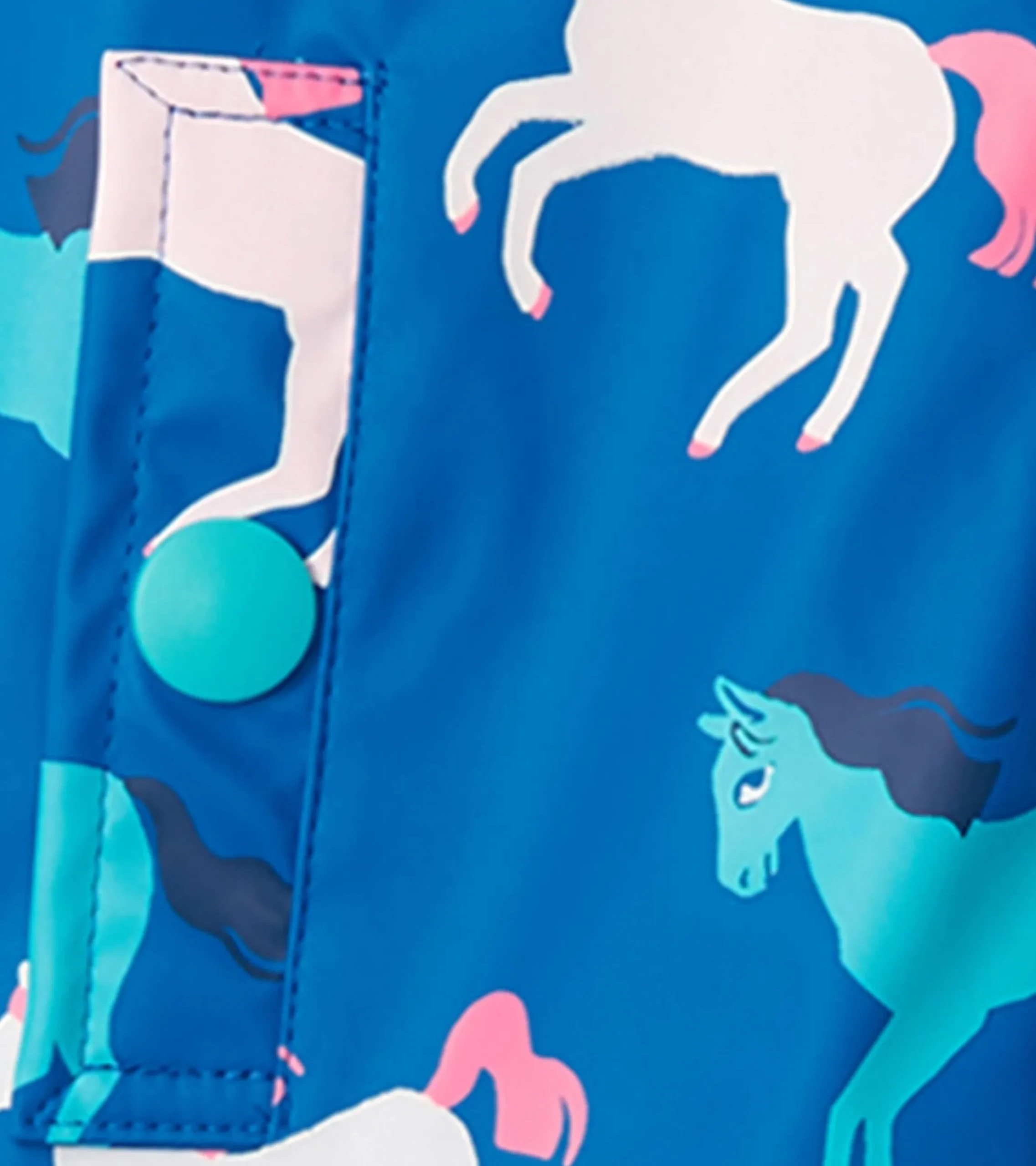 Online Hatley Girls Prancing Horses Colour Changing Sherpa Lined Button-Up Rain Jack