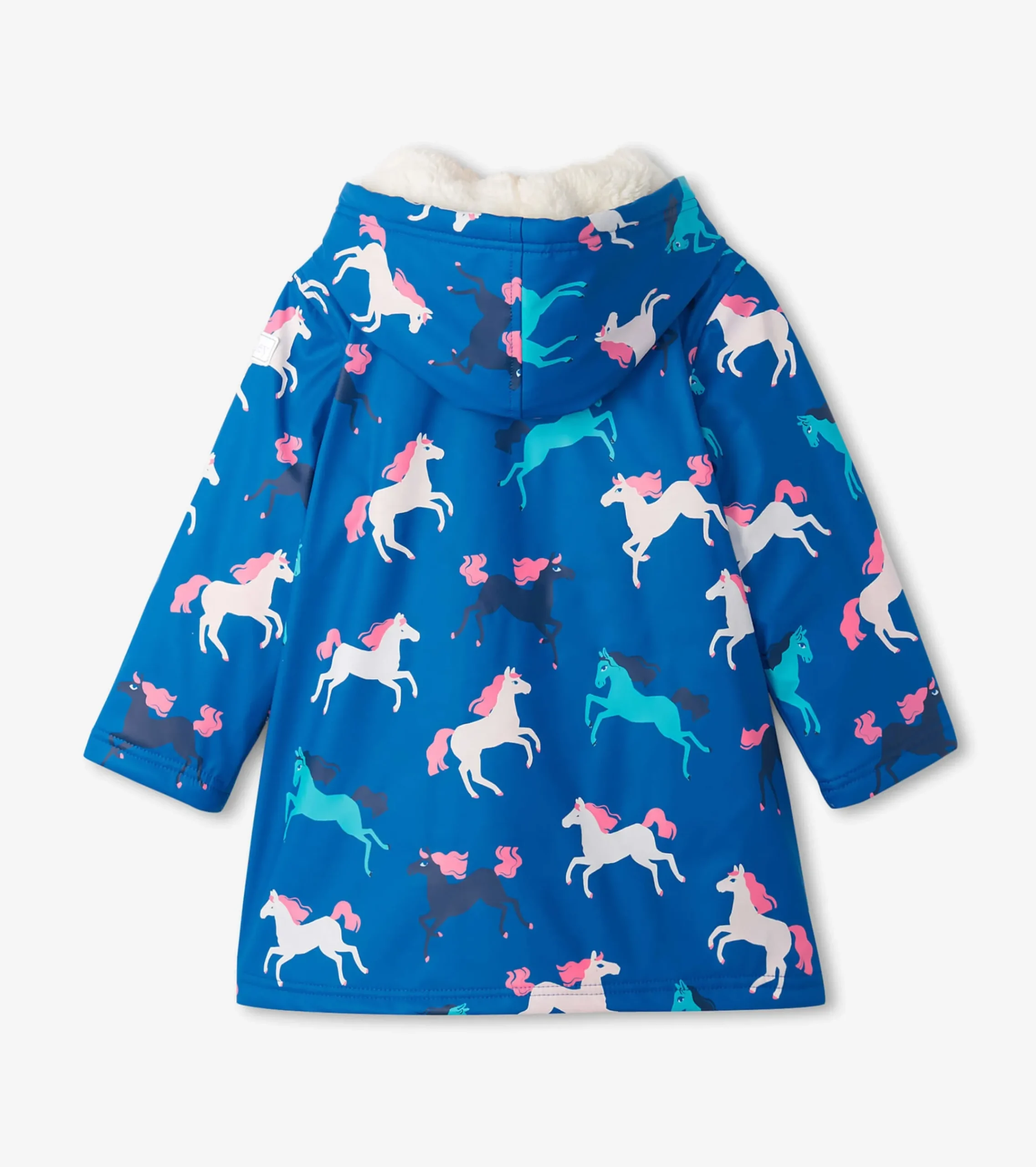Online Hatley Girls Prancing Horses Colour Changing Sherpa Lined Button-Up Rain Jack