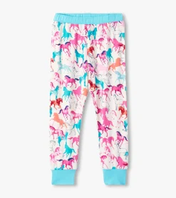 Hot Hatley Girls Pretty Horses Bamboo Pajama Set