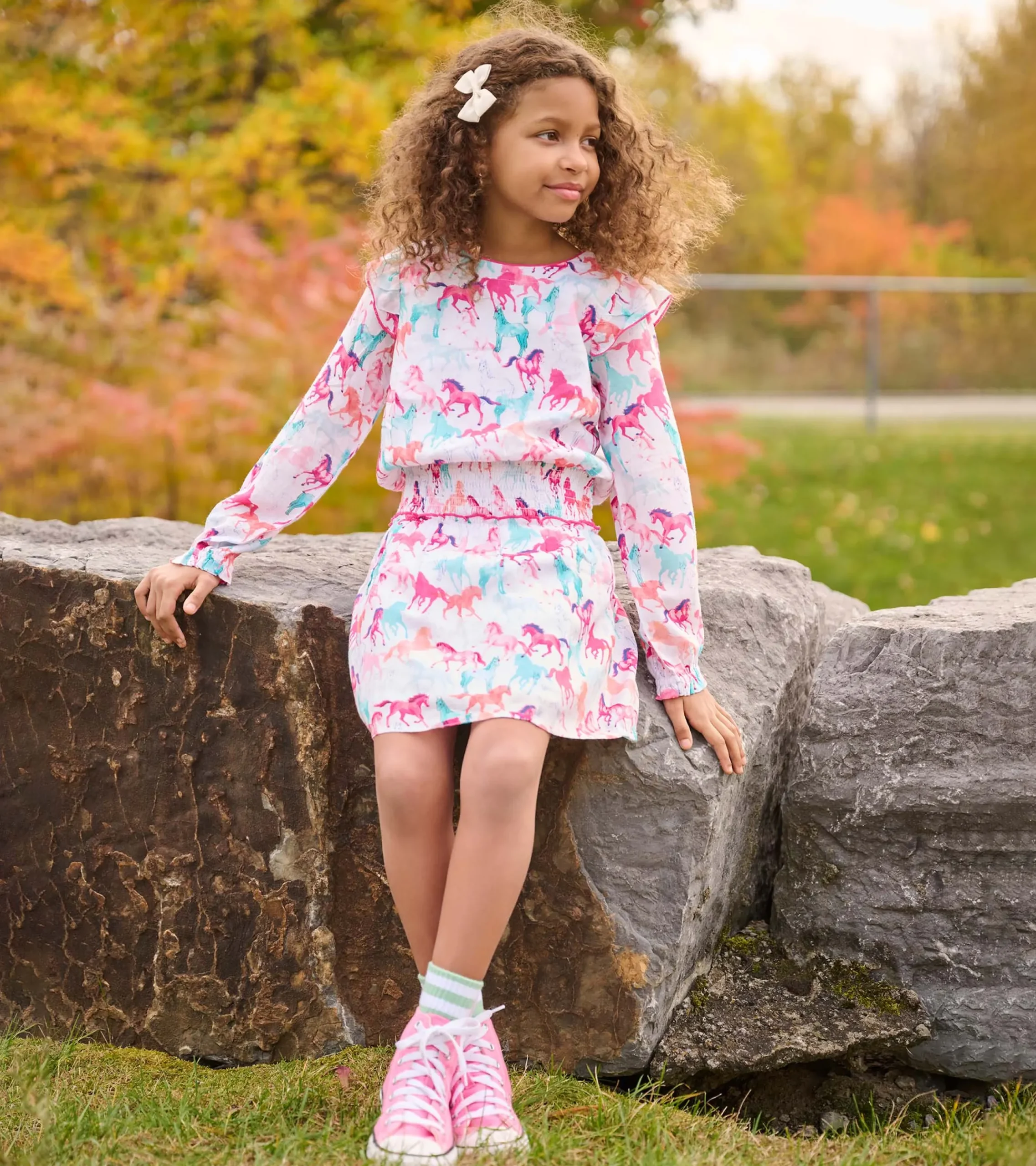 Best Hatley Girls Pretty Horses Smocked Waist Dress