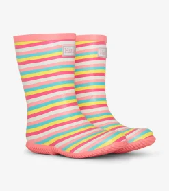 New Hatley Girls Pretty Stripes Packable Rain Boots