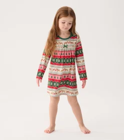 Hot Hatley Girls Puppy Hearts Fair Isle Long Sleeve Nightdress