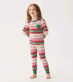Sale Hatley Girls Puppy Hearts Fair Isle Bamboo Pajama Set