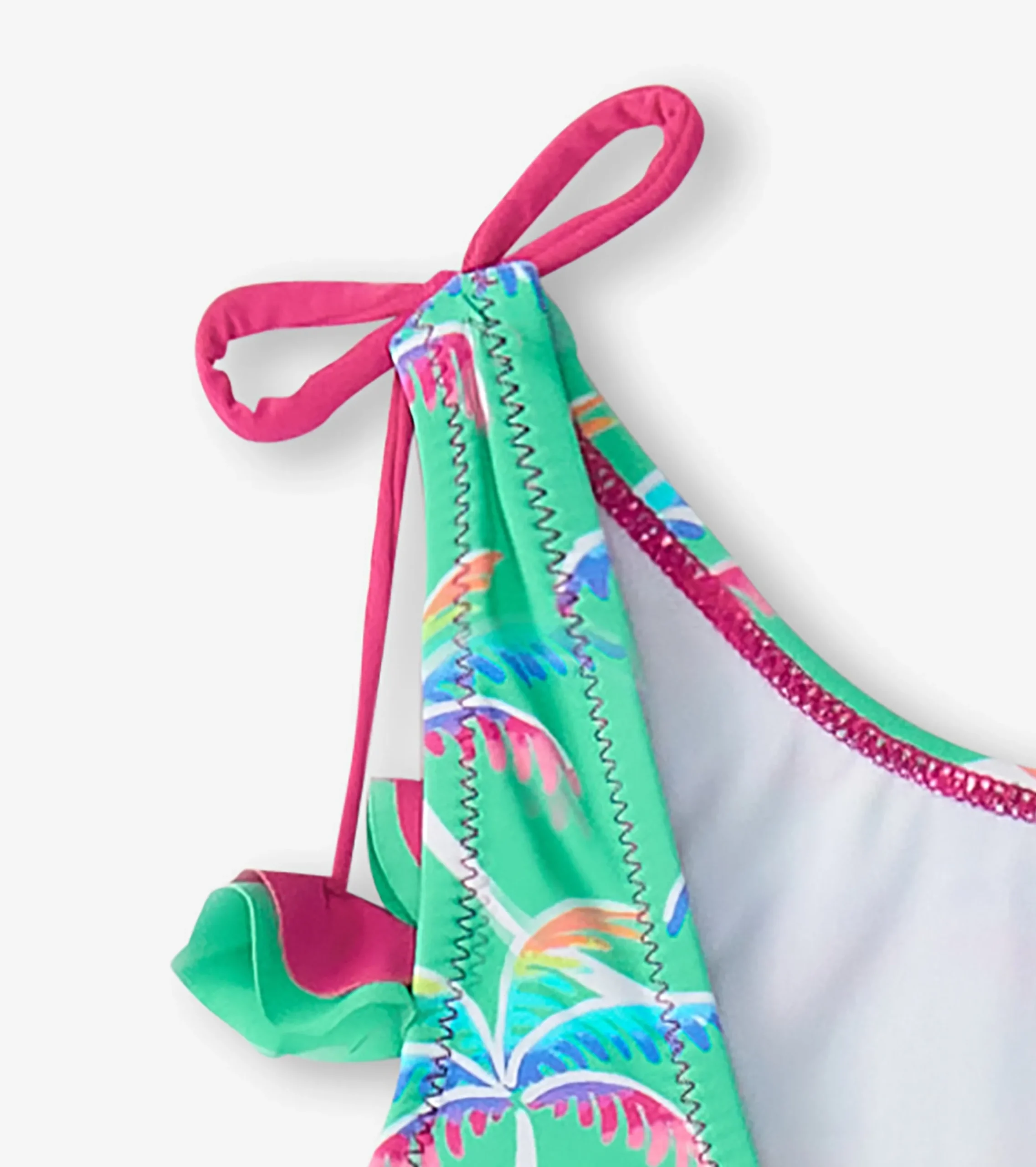 Clearance Hatley Girls Rainbow Palm Shoulder Shoulder Bow Swimsuit