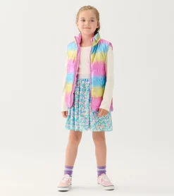 New Hatley Girls Rainbow Shine Reversible Quilted Vest