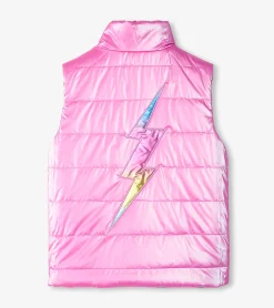 New Hatley Girls Rainbow Shine Reversible Quilted Vest