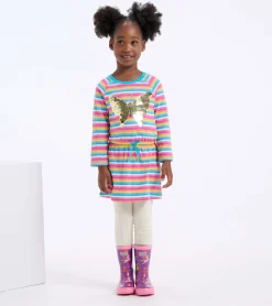 Clearance Hatley Girls Rainbow Stripes Drop Waist Dress