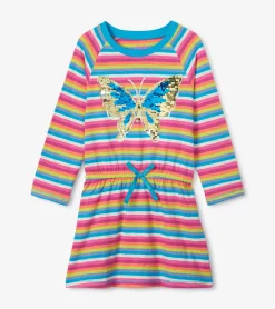 Clearance Hatley Girls Rainbow Stripes Drop Waist Dress