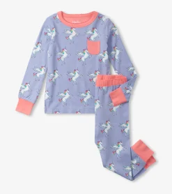 Sale Hatley Girls Rainbow Unicorn Bamboo Pajama Set
