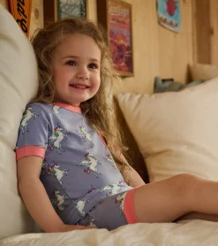 Hot Hatley Girls Rainbow Unicorn Bamboo Short Pajama Set