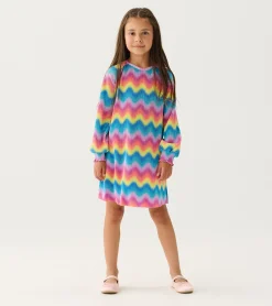 Hot Hatley Girls Rainbow Wave Pleated A-Line Dress