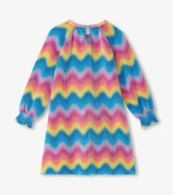 Hot Hatley Girls Rainbow Wave Pleated A-Line Dress