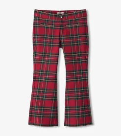 Clearance Hatley Girls Red Plaid Flared Pants