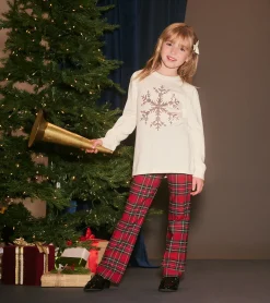 Clearance Hatley Girls Red Plaid Flared Pants