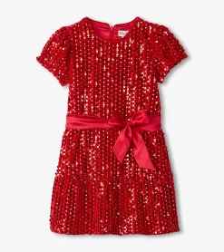 Clearance Hatley Girls Red Sequins Velvet Dress