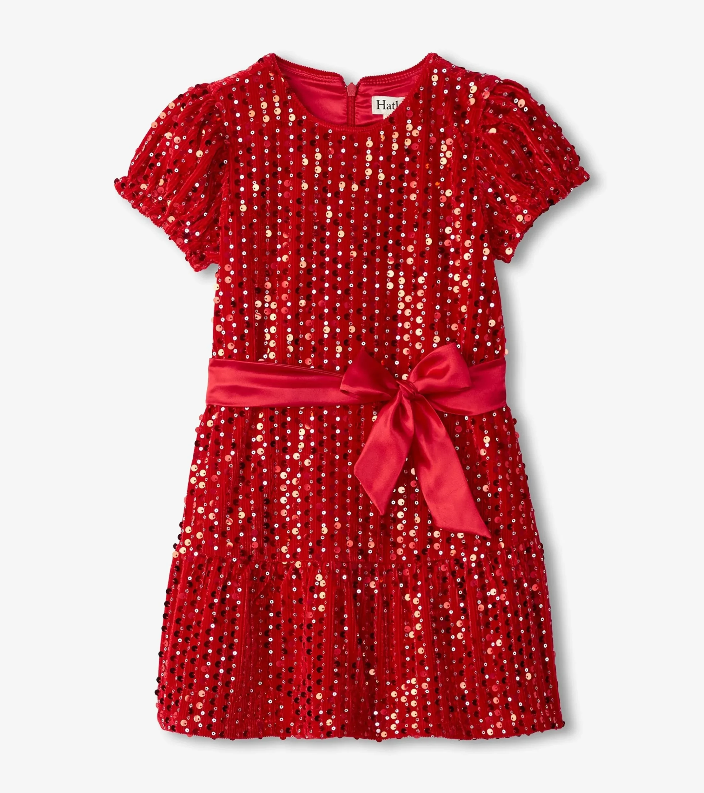 Clearance Hatley Girls Red Sequins Velvet Dress