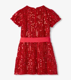 Clearance Hatley Girls Red Sequins Velvet Dress