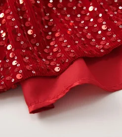 Clearance Hatley Girls Red Sequins Velvet Dress
