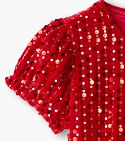 Clearance Hatley Girls Red Sequins Velvet Dress