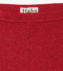 Best Hatley Girls Red Shimmer Knit Leggings