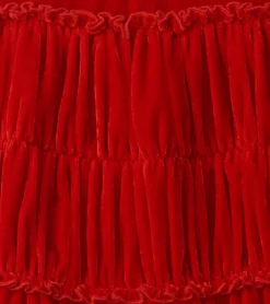 Sale Hatley Girls Red Velvet Smocked Panel Dress