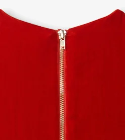 Sale Hatley Girls Red Velvet Smocked Panel Dress