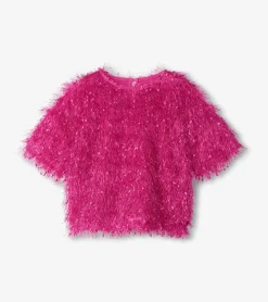Clearance Hatley Girls Rose Violet Fluffy Knit Sweater