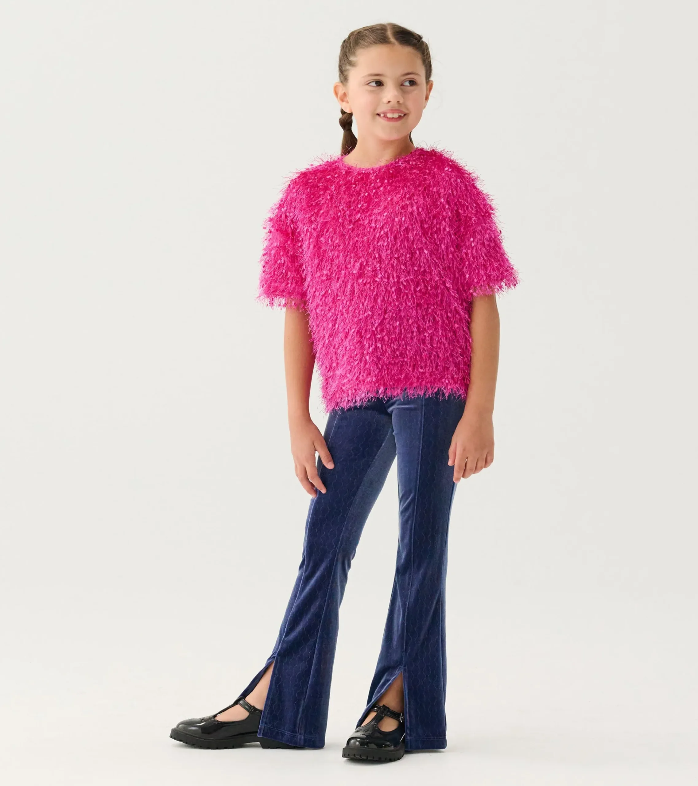 Clearance Hatley Girls Rose Violet Fluffy Knit Sweater