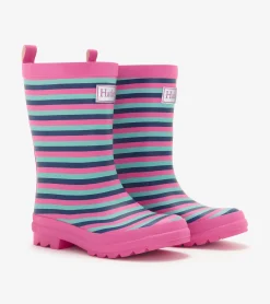 Best Hatley Girls Rose Violet Stripes Matte Rain Boots