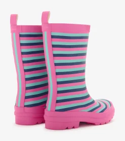 Best Hatley Girls Rose Violet Stripes Matte Rain Boots