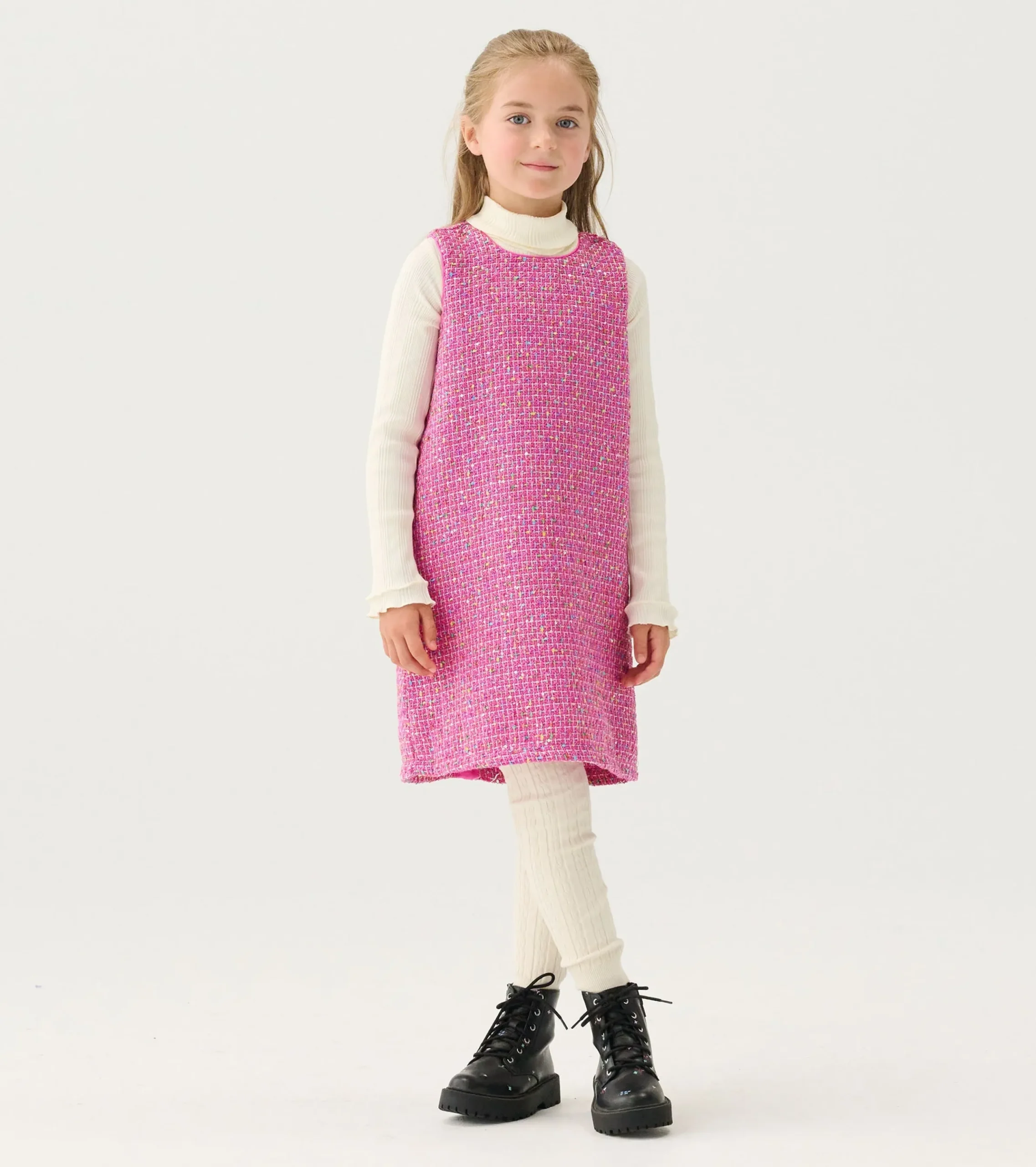 New Hatley Girls Rose Violet Tweed Dress