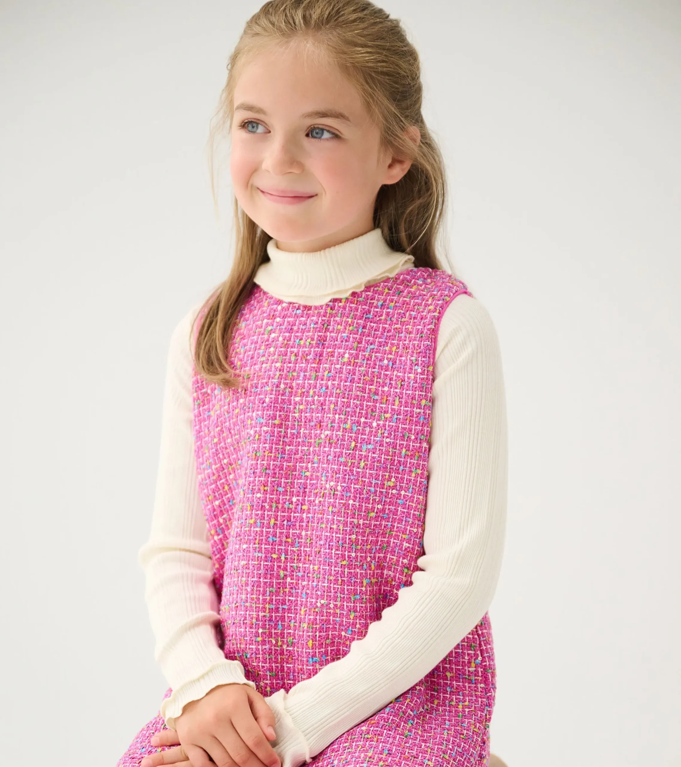 New Hatley Girls Rose Violet Tweed Dress
