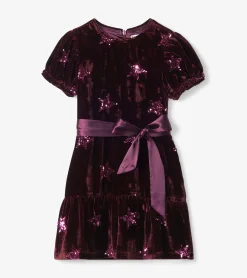 Hot Hatley Girls Sequin Stars Velvet Dress