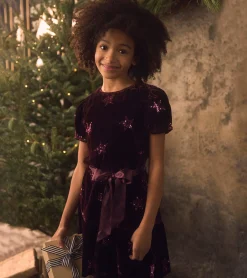 Hot Hatley Girls Sequin Stars Velvet Dress