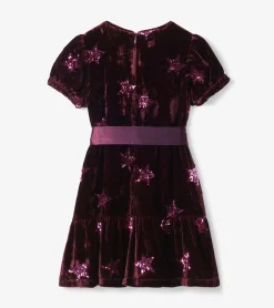 Hot Hatley Girls Sequin Stars Velvet Dress