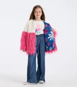Discount Hatley Girls Sheer Pink Faux Fur Jacket