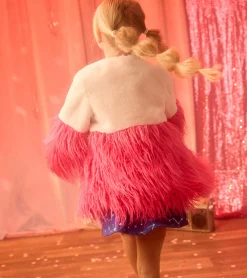 Discount Hatley Girls Sheer Pink Faux Fur Jacket
