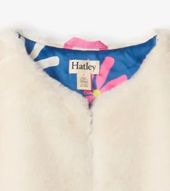 Discount Hatley Girls Sheer Pink Faux Fur Jacket
