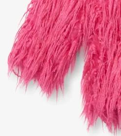 Discount Hatley Girls Sheer Pink Faux Fur Jacket
