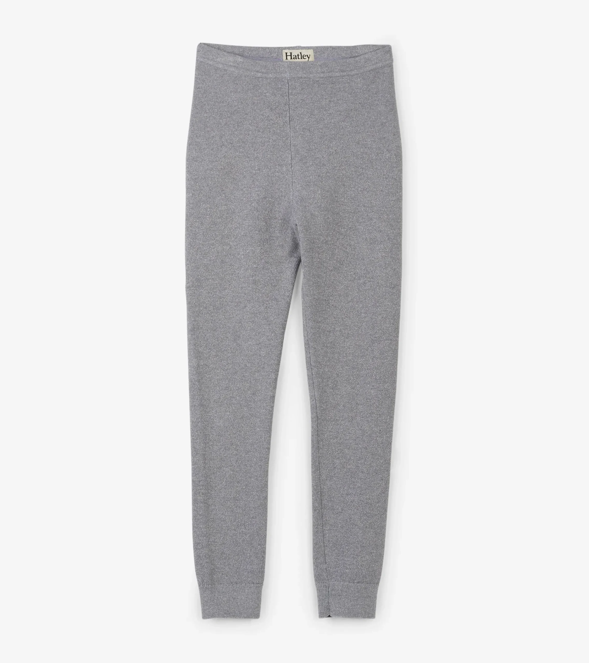 Hatley Girls Silver Shimmer Cable Knit Leggings