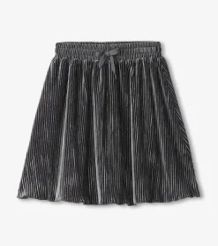Online Hatley Girls Silver Shine Pleated Velour Skirt