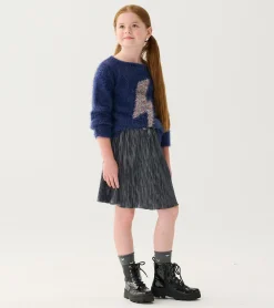 Online Hatley Girls Silver Shine Pleated Velour Skirt