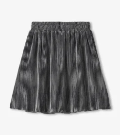 Online Hatley Girls Silver Shine Pleated Velour Skirt